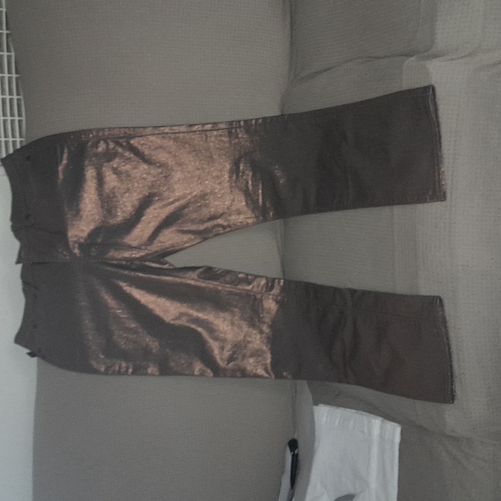 Gold lame straight leg jeans  by Rock and Republic